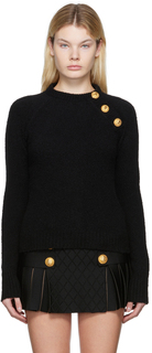 Черный свитер с тремя пуговицами Balmain