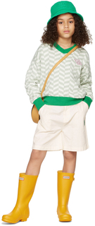 Детский зелено-белый свитер с зигзагом The Campamento