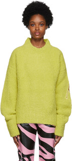 Зеленый свитер с вышивкой The Attico