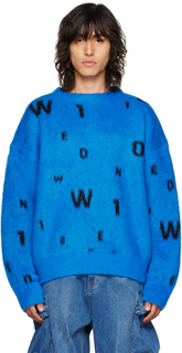 Синий свитер с надписью We11done