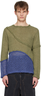 Хаки и синий контрастный свитер Andersson Bell