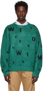 Зеленый свитер с надписью We11done
