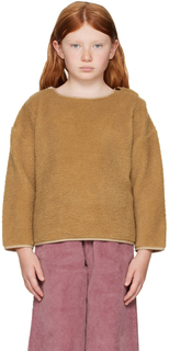 Детский свитер с цветными блоками коричневого и кремового цветов Daily Brat