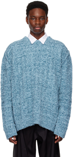 Синий свитер с круглым вырезом Maison Margiela