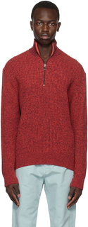 Красно-бордовый свитер с меланжевым узором PS by Paul Smith