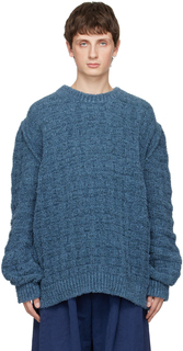 Синий свитер с круглым вырезом Maison Margiela