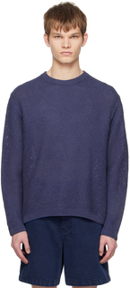 Темно-синий свитер в рубчик Solid Homme