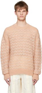 Розовый классический свитер с узором \зигзаг\&quot;&quot; Simone Rocha