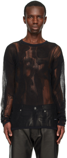 Черный пористый свитер 032c