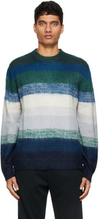Синий - Мохеровый свитер в полоску с эффектом \омбре\&quot;&quot; PS by Paul Smith