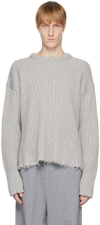 Серый свитер с необработанным краем MM6 Maison Margiela