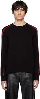 Черная футболка с круглым вырезом с вышивкой Alexander McQueen