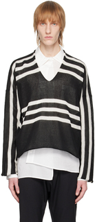 Черный полосатый свитер Sulvam