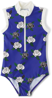 Детский цельный купальник Blue Rose Zip с застежкой-молнией Mini Rodini