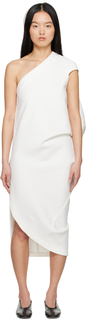 Белое платье-макси с торсом Issey Miyake