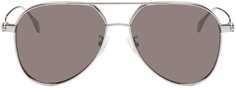 Серебряные солнцезащитные очки-авиаторы с черепом Alexander McQueen
