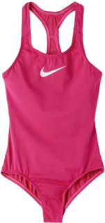 Детский розовый цельный купальник со спиной-борцовкой Nike