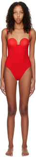 Красный цельный купальник-бюстье в стиле ретро Magda Butrym