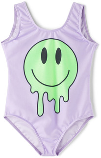 Детский фиолетовый цельный купальник Drippy Smiley CRLNBSMNS