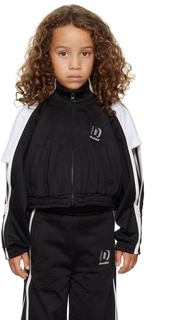 Детская черная спортивная куртка на молнии Doublet