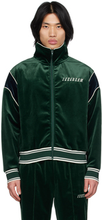 Зеленая спортивная куртка с вышивкой ICECREAM