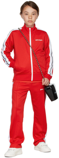 Детская красная классическая спортивная куртка с логотипом Palm Angels