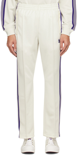 Белые узкие спортивные штаны NEEDLES