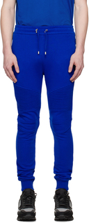 Синие спортивные штаны в рубчик Balmain