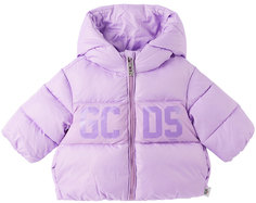 Пурпурная стеганая куртка Baby GCDS Kids