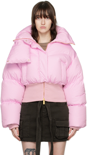 Розовая пуховая дутая куртка Blumarine