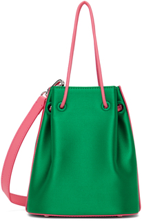 Зелено-розовая мини-сумка-мешок Medea