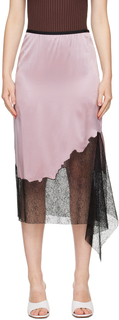 Пурпурная кружевная юбка-миди Helmut Lang