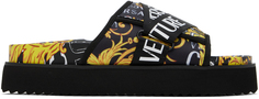 Черно-желтые сандалии Arizona Versace Jeans Couture