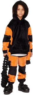 SSENSE Эксклюзивное детское черно-оранжевое худи с капюшоном Itchy Witch Spider Doublet