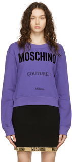 Фиолетовый виниловый свитшот Moschino