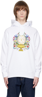 Худи белого цвета с логотипом V-Emblem Garden Versace Jeans Couture