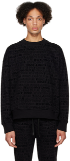 Черный свитшот с флоком Versace Jeans Couture