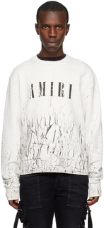 Белый потрескавшийся свитшот AMIRI