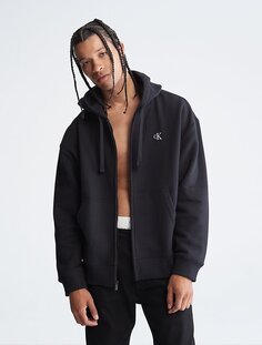 Толстовка Calvin Klein Relaxed Fit Archive Logo Fleece Full Zip, черный