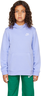 Детская фиолетовая спортивная одежда Club пуловер с капюшоном Nike