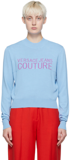 Синий свитшот из вискозы Versace Jeans Couture