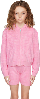 Детская розовая толстовка с капюшоном 4G Givenchy