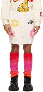 Детская белая юбка с цветочным принтом GCDS Kids