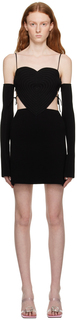 Черное мини-платье с сердечками MACH &amp; MACH