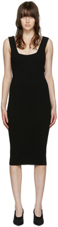 Черное платье-миди без рукавов WARDROBE.NYC
