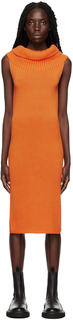 Эксклюзивное оранжевое платье средней длины SSENSE Obeo Baserange