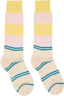 Носки Off-White с желтой полосой Marni