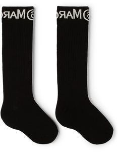 Детские черные носки с логотипом MM6 Maison Margiela