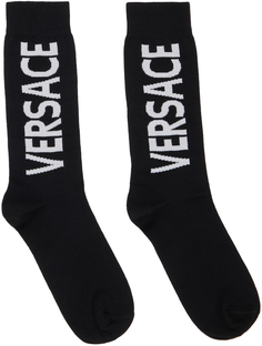 Черные носки с логотипом Versace