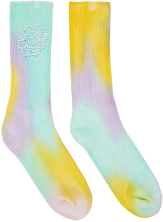 Разноцветные носки со стразами Collina Strada